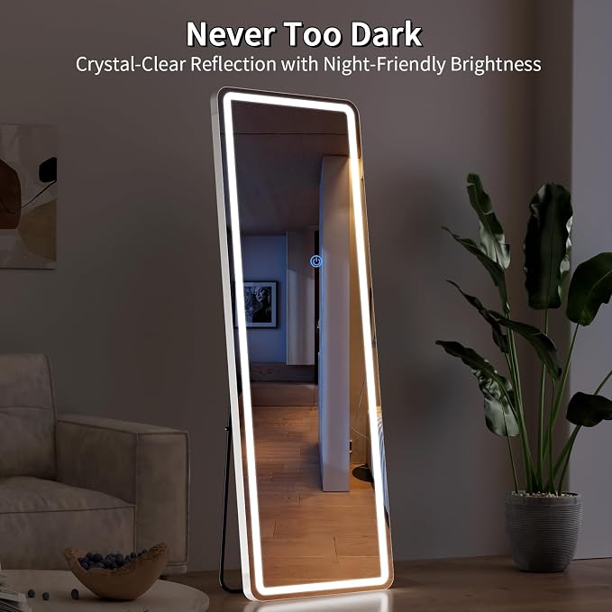 Koonmi LED Full Length Mirror, Lighted Floor Mirrors - Image 4