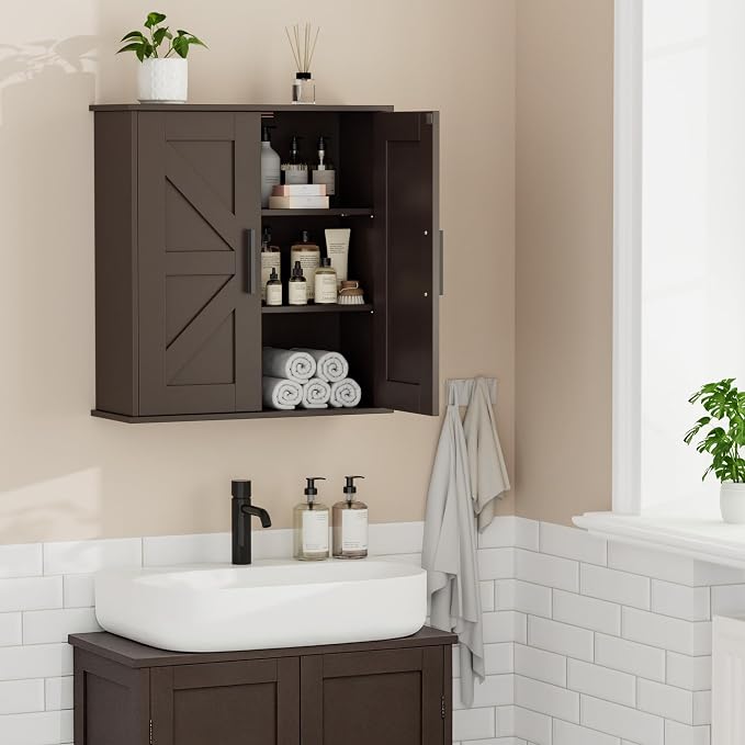 Homleke Bathroom Wall Cabinet, Over Toilet Storage Cabinet - Image 7