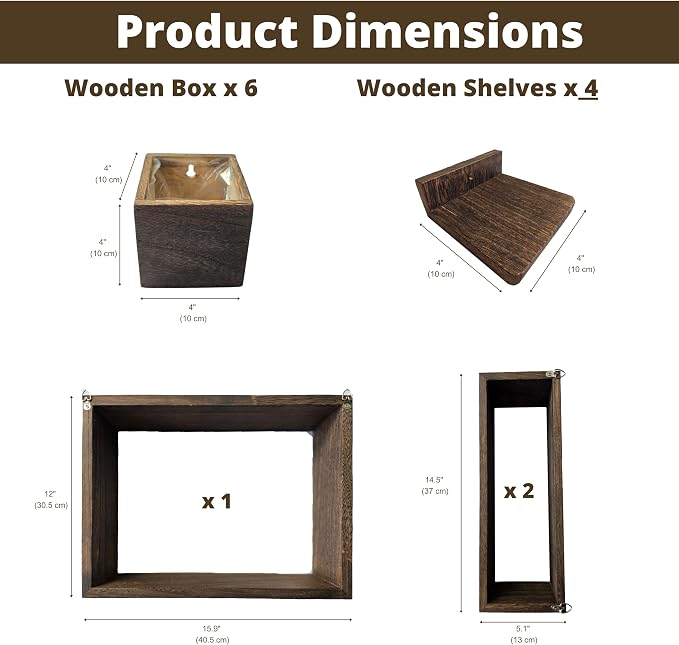 LaLaGreen Wooden Floating Shelves Wall Mounted Plant Shelf, Planter Boxes - Image 3