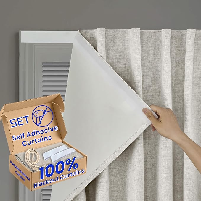 Self-Adhesive 100% Blackout Curtain by Sovtfides