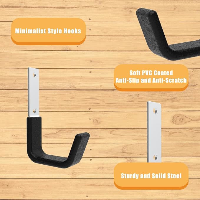 Heavy Duty Utility Hooks for Storage Wall Mount, Garage Wall Hooks for Hose - Image 3