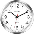 Sharp Wall Clock – Silver/Chrome, Silent Non Ticking 10 Inch Quality Quartz by SHARP