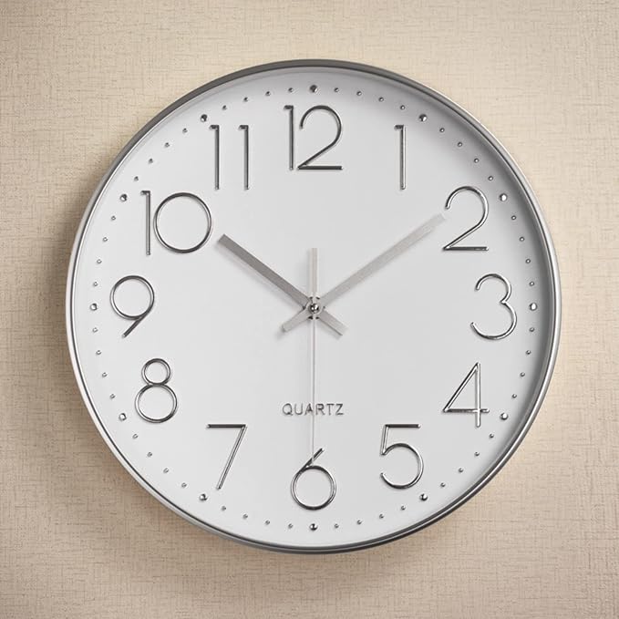 Tosnail 12 Inches Round Silent Non Ticking Quartz Wall Clock - Image 6