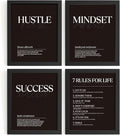DSHFG Black Motivational Office Pictures Wall Decor Prints Set of 4, 8x10 by Unknown
