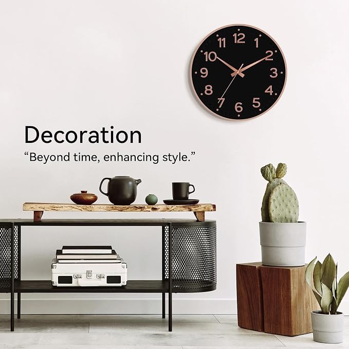 Roymnie Wall Clock 12 Inch Silent Wall Clocks Battery Operated-Modern Non - Image 5