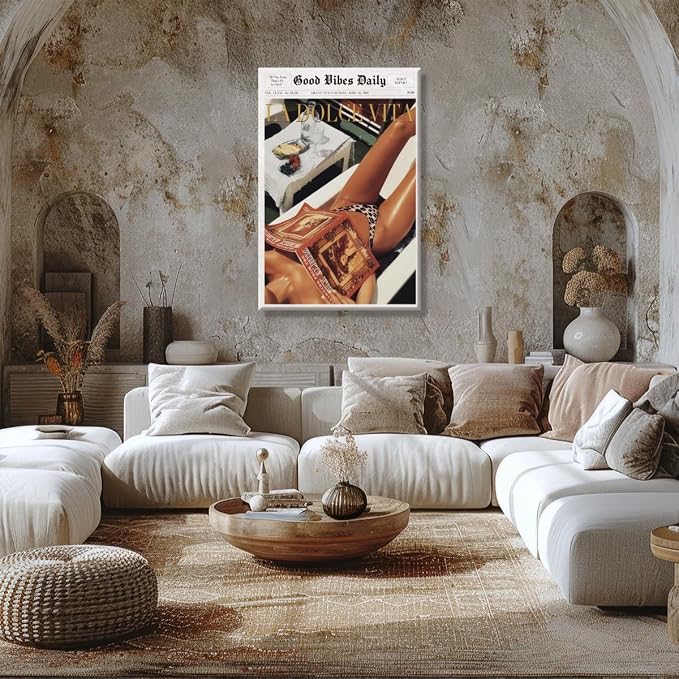 Trendy Newspaper Posters Vintage Good Vibes Daily Wall Art 60s La Dolce Vita - Image 5