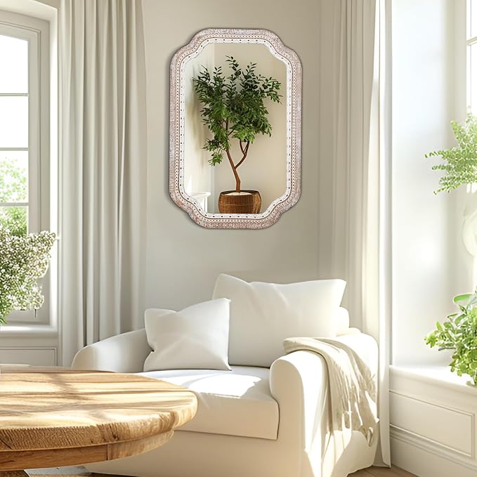 Reflinto 36x24 inch Rustic Farmhouse Wall Mirrors - Image 3
