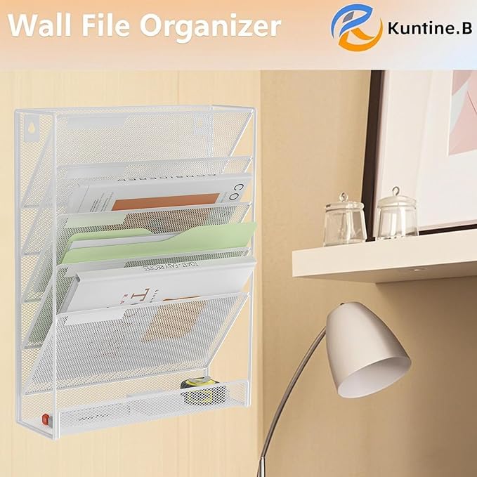 Kuntine.B 6-Tier Wall File Organizer Hanging File Organizer Cubicle Organizer - Image 6