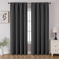 CUCRAF Dark Grey Blackout Curtains 108 inch Length 2 Panels Set, Rod Pocket by CUCRAF