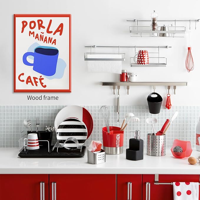 Framed Wall Art Posters Kitchen Por La Mañana Cafe Print Vintage Coffee Artwork - Image 6