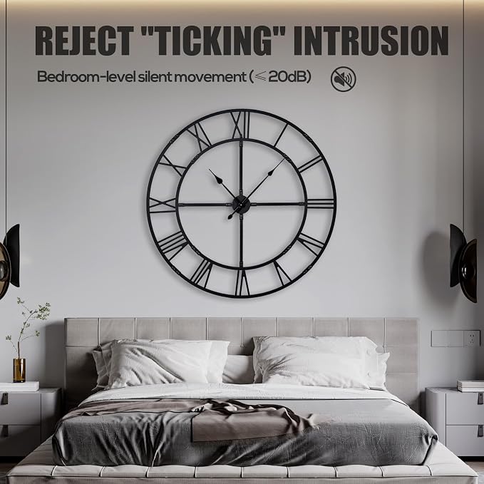48 inch Large Wall Clock for Living Room Decor – Easy-Assembly Silent - Image 4