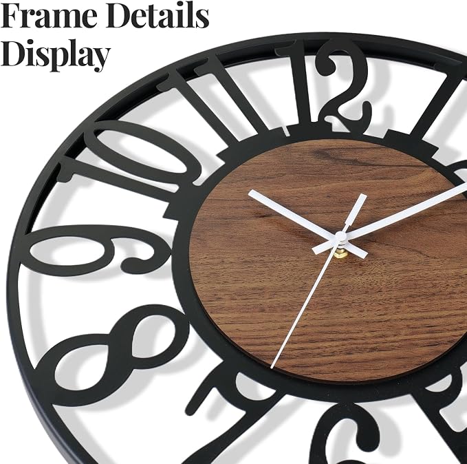 Cuspin 30 Inch Large Wall Clock, Silent Non Ticking Battery Operated Arabic - Image 4