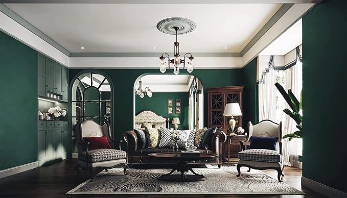 Dimoon 394''x17.7'' Dark Green Peel and Stick Wallpaper Contact Paper Modern - Image 3
