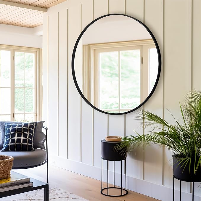 Fabuday Black Round Mirror 30 Inch - Image 6