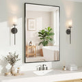Koonmi Black Mirrors for Wall, 26x38 Inch Bathroom Mirror, Rectangular Wall by KOONMI