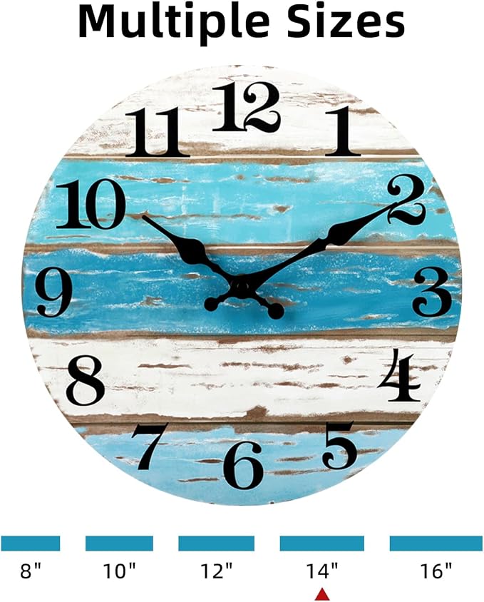 CHYLIN Nautical 14 Inch Wall Clock, Silent Sweep Movement, Good Gift - Image 2