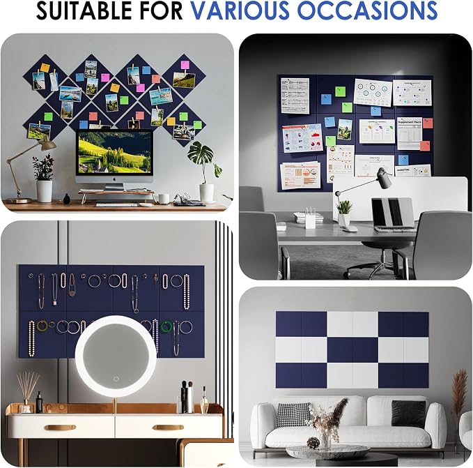 MaxGear Large Cork Board for Wall 48" x 36" Dark Blue Bulletin Board, 12 Pack - Image 6