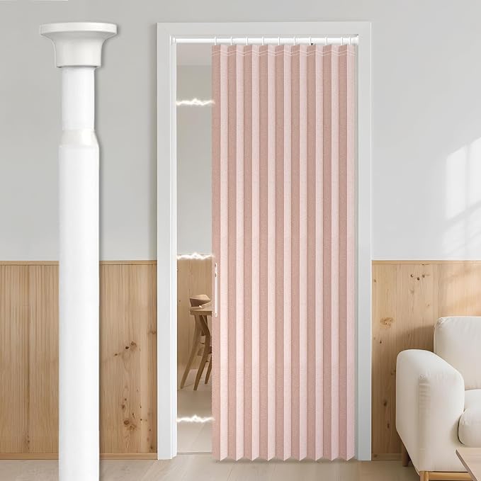 AJAZZ Blackout Curtain with Curtain Rods Included Invisible Accordion Doors - Image 7