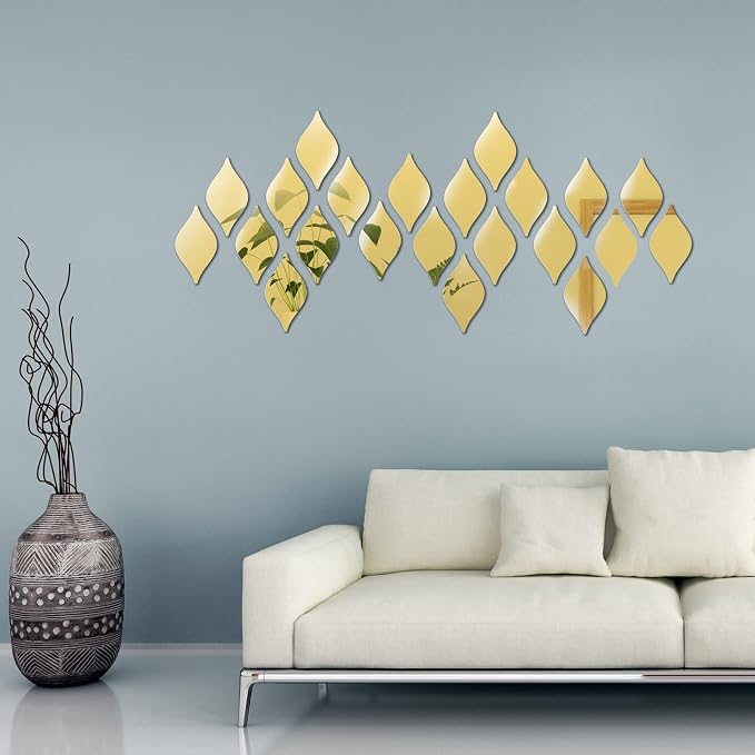 Weysat 30 Pcs Mirror Wall Stickers Decor Acrylic 3D Tear Drop Decorative by Weysat