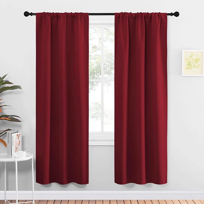 NICETOWN Christmas Burgundy Curtains Blackout Drape Panels by NICETOWN