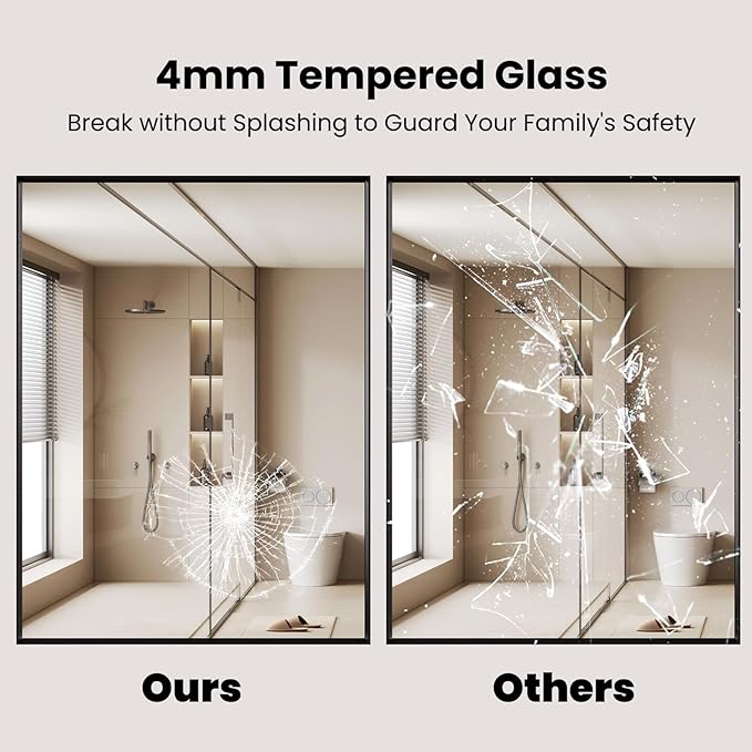 LOAAO Black Bathroom Mirror 22"X30" - Image 5