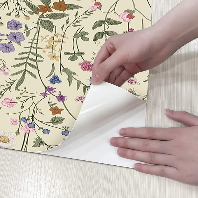 JiffDiff Floral Wallpaper Peel and Stick- 1181" x 17.3" Farm Floral Wall Paper - Image 7
