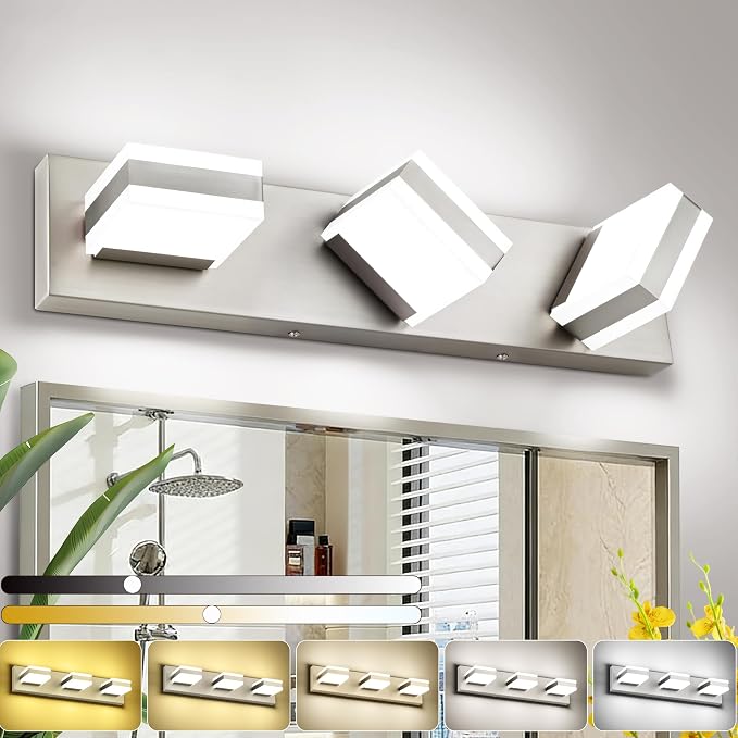 SOLFART Bathroom Light, 5 Color Temperature LED Bathroom Vanity Fixtures by SOLFART