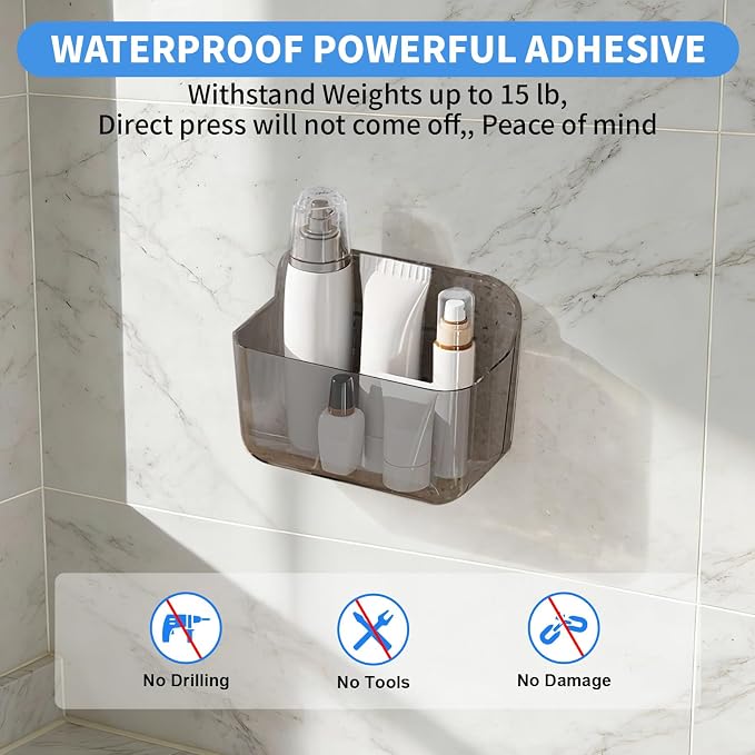Diesisa 2pc Acrylic Wall Mount Organizer, Adhesive Cabinet Door Organizer - Image 3