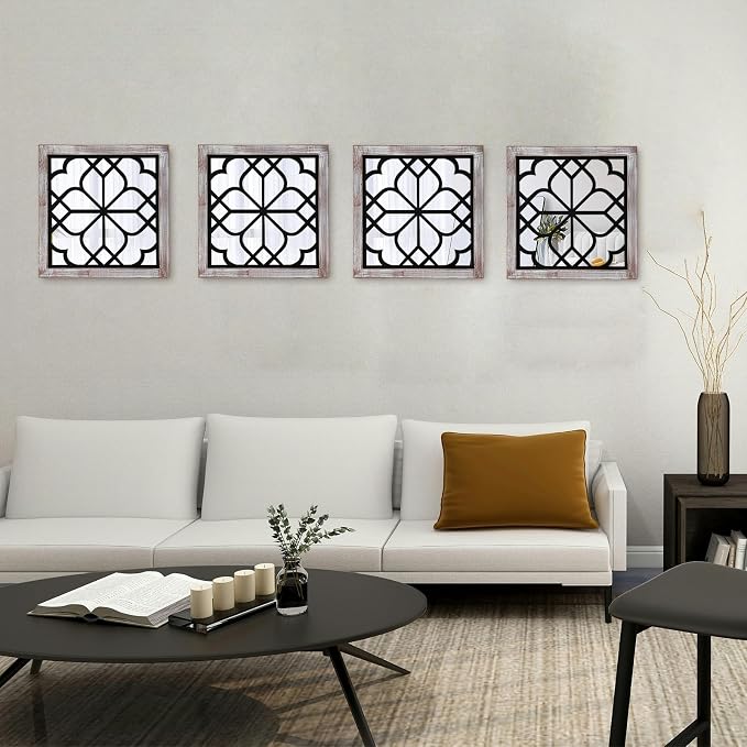 ZEXUIRU 4 Set. Rustic Wall Mirrors - Image 4