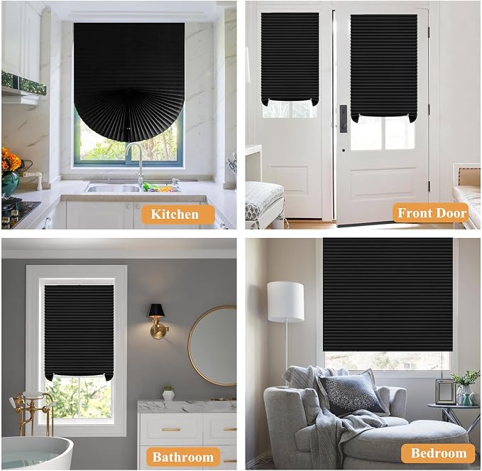 Window Blinds Cordless Blackout No Drill Cut to Size Clip On Stick On Self - Image 7