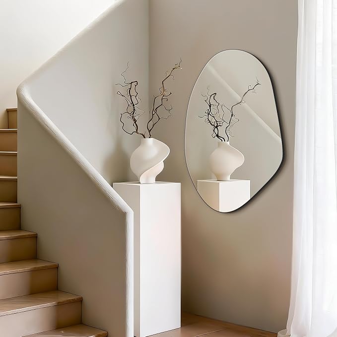 FICTOR Irregular Asymmetrical Wall Mirror, Living Room, Dining Room - Image 4