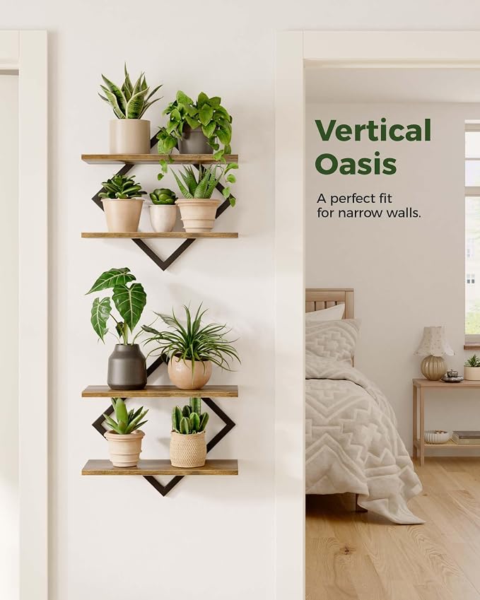 Bamworld Floating Shelves for Wall Planters for Indoor Plants Hanging Shelves - Image 3