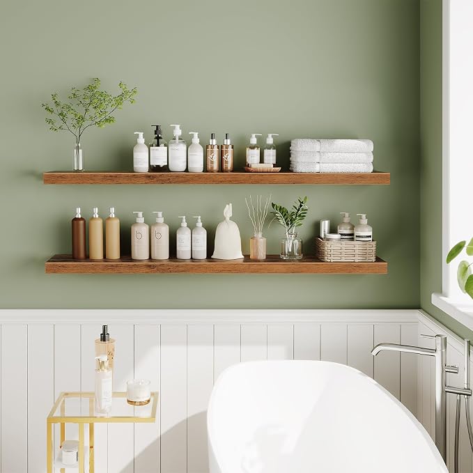 HOOBRO Floating Shelves for Wall, Wall Mounted Shelf Set of 2, for Wall Storage - Image 7