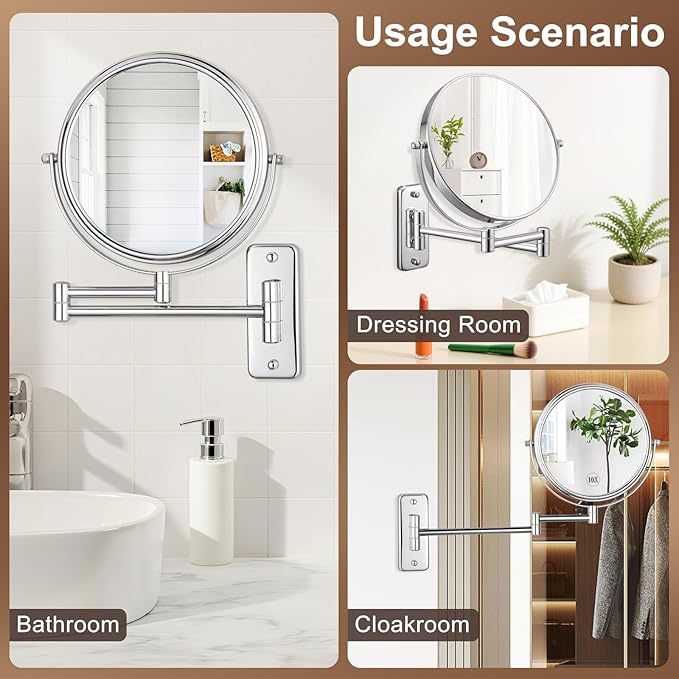 DECLUTTR 8 Inch Wall Mounted Magnifying Mirror - Image 5