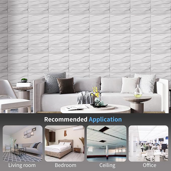 Art3d Decorative 3D Wall Panel, 32 Sq.FT PVC Interior Wall Decor - Image 2