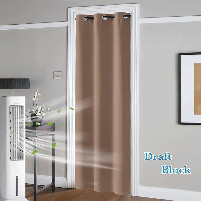 RYB Home Blackout Curtains Thermal Insulating Privacy Temporary Door Curtains - Image 2
