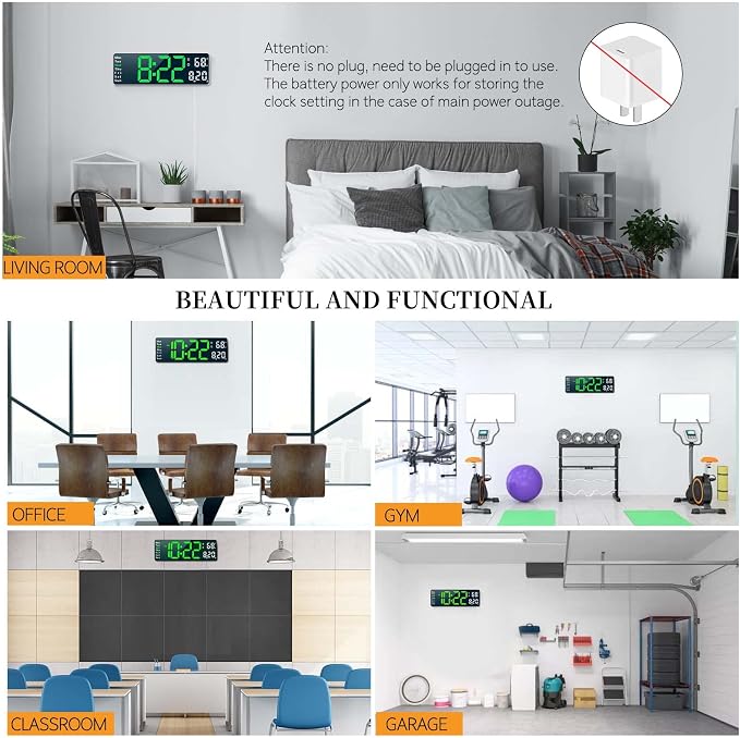 Digital Clock, Digital Wall Clock - Image 7