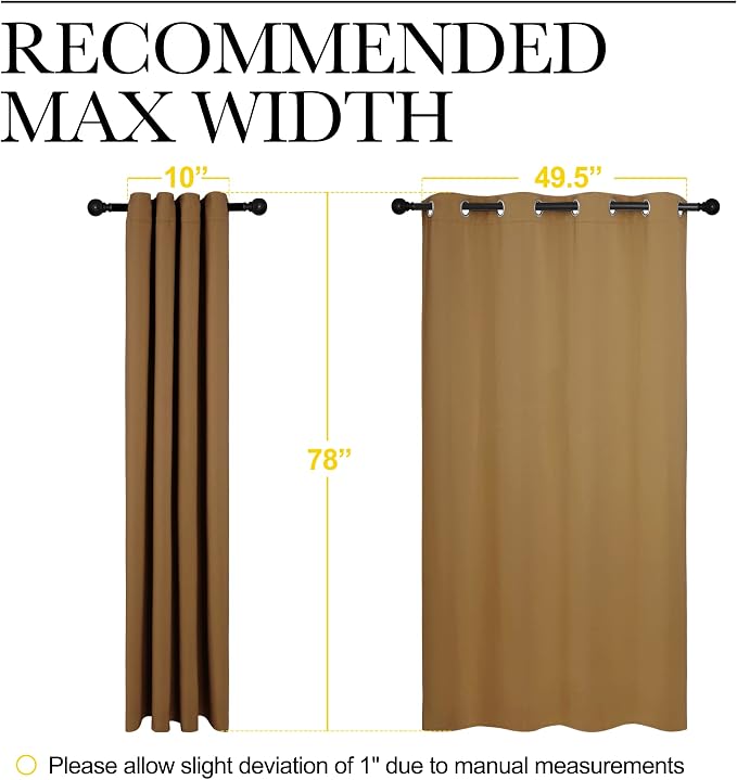 NICETOWN Sleek Blackout Curtains 78 inches Length - Image 7