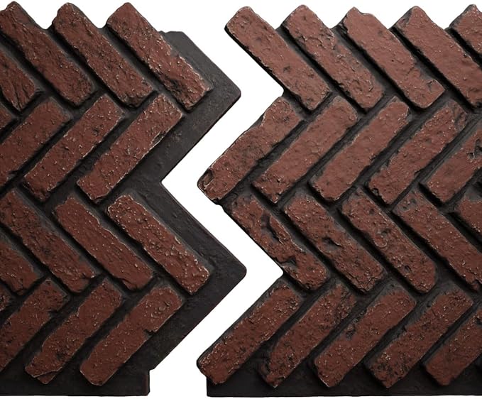 EverStone Herringbone Faux Brick Panel, 46 1/2"W x 25 1/4"H x 1"D, Heath Color - Image 8