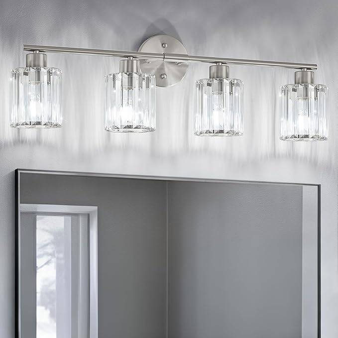 Crystal Bathroom Light Fixtures, Bathroom Lighting Fixtures Over Mirror by Kvhiiw