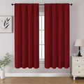 CUCRAF Red Blackout Curtains 54 inch Length 2 Panels Set, Rod Pocket Room by CUCRAF