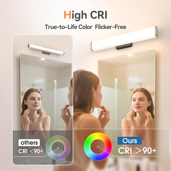 Amico Bathroom Vanity Light Over Mirror 24 inch, Dimmable 5CCT Led Vanity Lights - Image 6