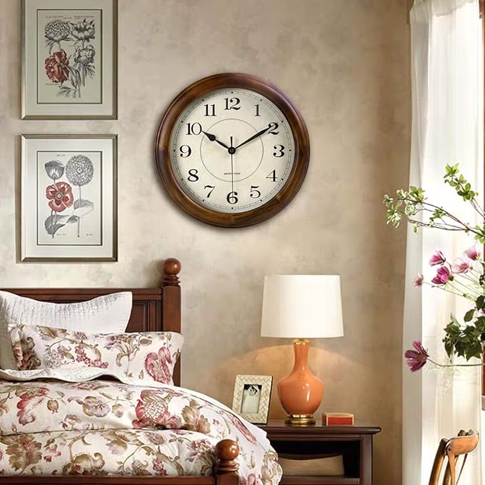 Kesin Wall Clock Wood 14 Inch Silent Wall Clocks Large Decorative Battery - Image 5