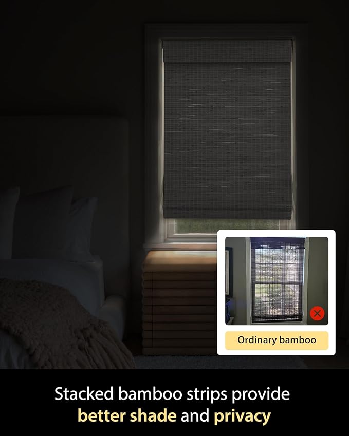 UNISHADES Cordless Bamboo Roman Shades - Image 5