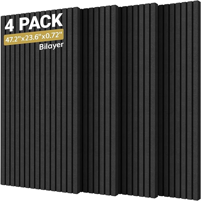 TONOR Dual-Layer Thickened Acoustic Wall Panels Self Adhesive, 4 Pack by TONOR