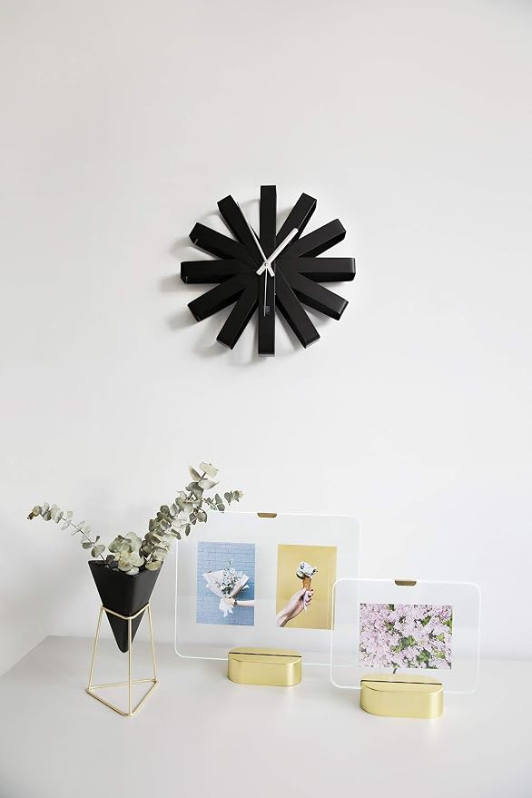 Umbra Ribbon Modern 12" Wall Clock, Silent Non Ticking Battery Operated Quartz - Image 9