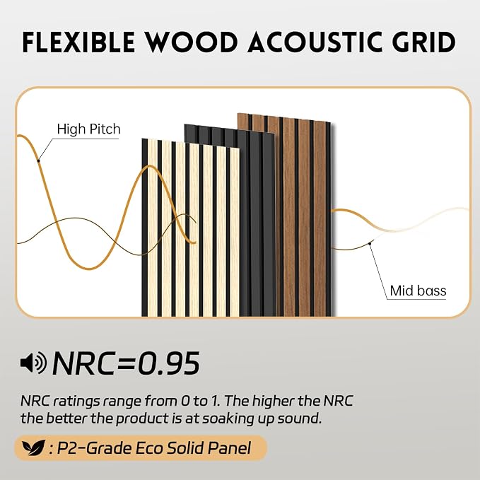 RITOLLO 4 Pack Wood Panels for Wall, 92.5"×12.6" Wood Slat Acoustic Panels for - Image 7