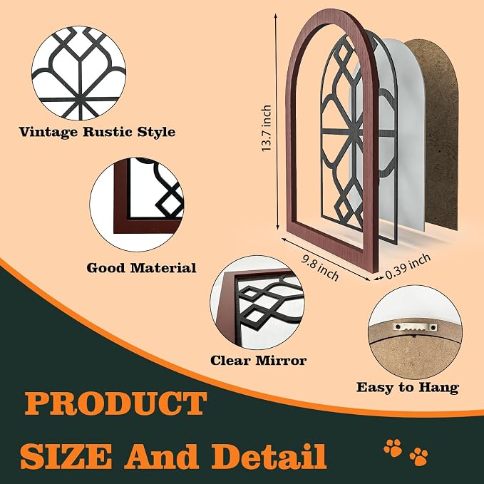 ZEXUIRU 4 Set. Rustic Wall Mirrors - Image 3