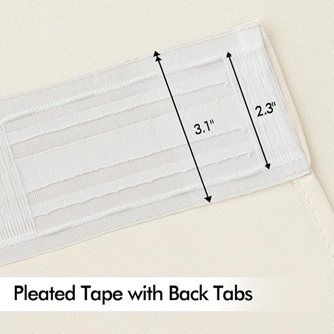 MIULEE Birch Back Tab Blackout Curtain 96 Inch Long 2 Panels Set - Image 4