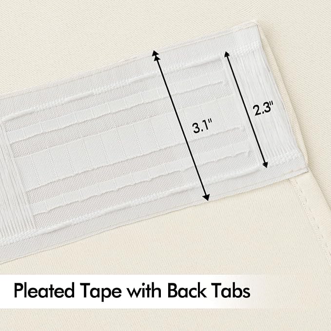 MIULEE Birch Back Tab Blackout Curtains 120 Inch Long 2 Panels Set - Image 4